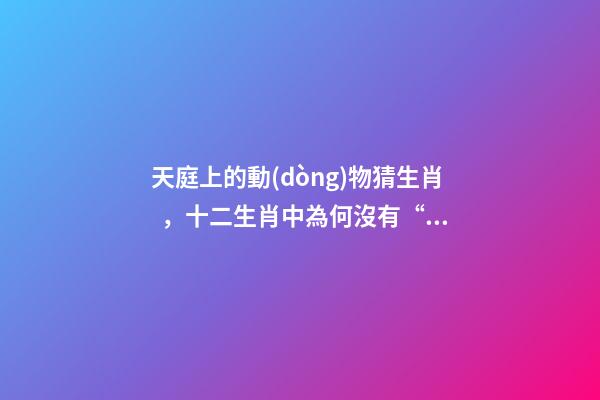天庭上的動(dòng)物猜生肖，十二生肖中為何沒有“貓”這一屬相